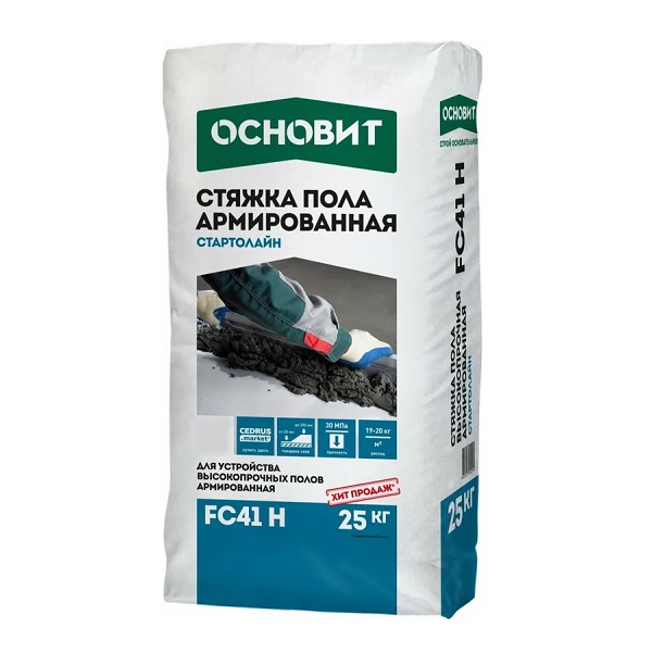 Смесь для стяжки пола ОСНОВИТ Стартолайн Высокопрочная, 25кг