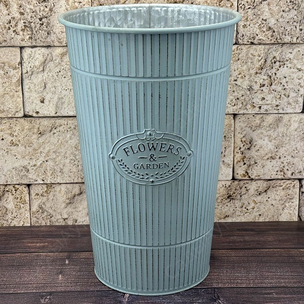 Вазон металлический СА Flowers & Garden, d25 см, h40 см, бирюзовый