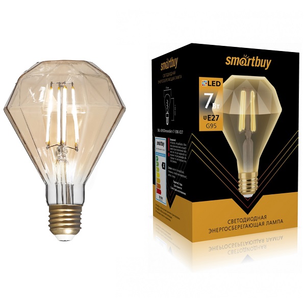 Лампа декоративная SMARTBUY Е27  7Вт 3000K SBL-G95Dimond