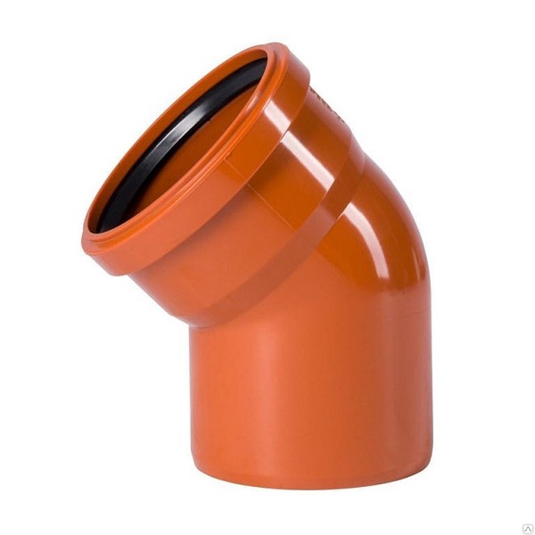 Отвод наружный Ø160 мм 45° оранжевый полипропилен