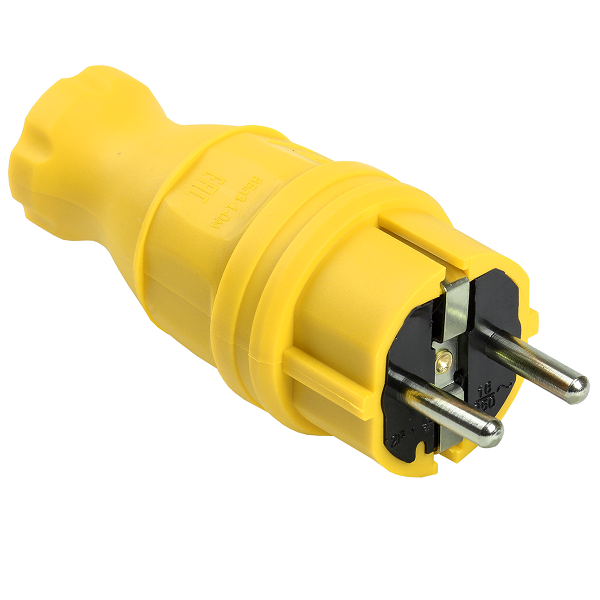 IEK Вилка прямая ВБп3-1-0м IP44 ОМЕГА жёлтая