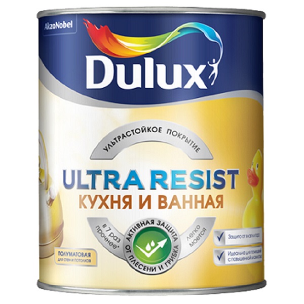 Краска Dulux Ultra Resist Кухня и ванная матовая, 2,5л*