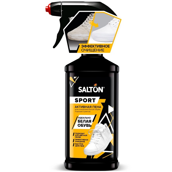 SALTON Sport пена для очищения белой обуви, подошв и рантов, 200мл