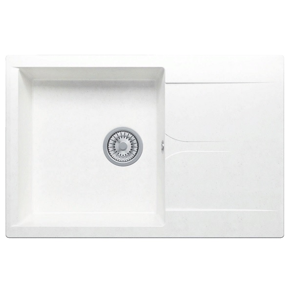 Мойка композитная врезная прямоугольная TOLERO GELCOAT Costa-620 620х500мм, с крылом, белый хлопок