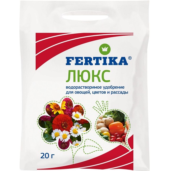 Удобрение FERTIKA Люкс водорастворимое для овощей, цветов, рассады 20г