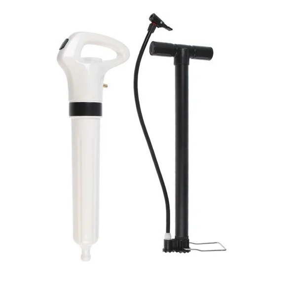 Вантуз пневматический ZEIN, датчик давления, 3 насадки, ручной насос