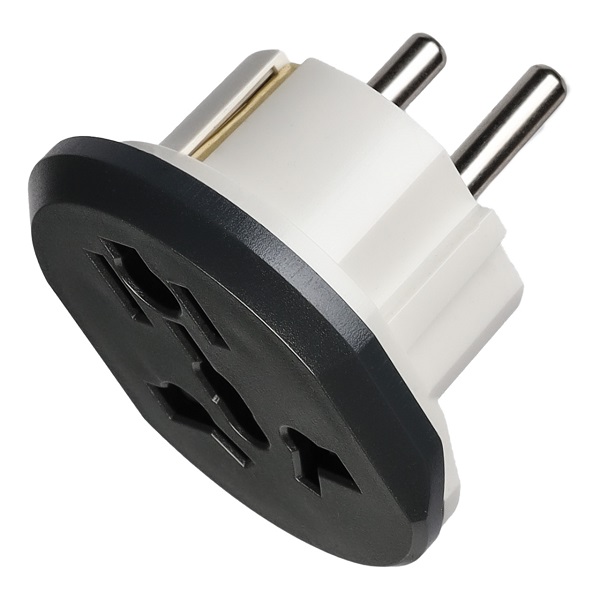 Переходник универсальный Smartbuy, 16А, 250В, белый/белый