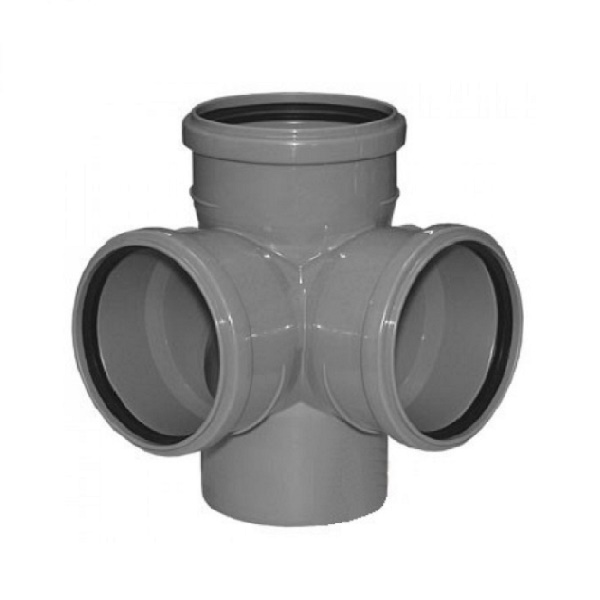 Крестовина Ø 110х110х110 мм 87° 2-х плоскостная полипропилен