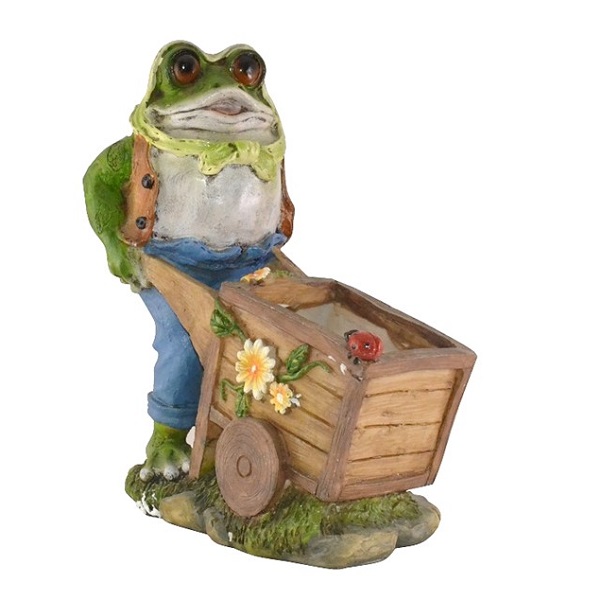 Кашпо "Лягушка с тачкой" 22*13*27см