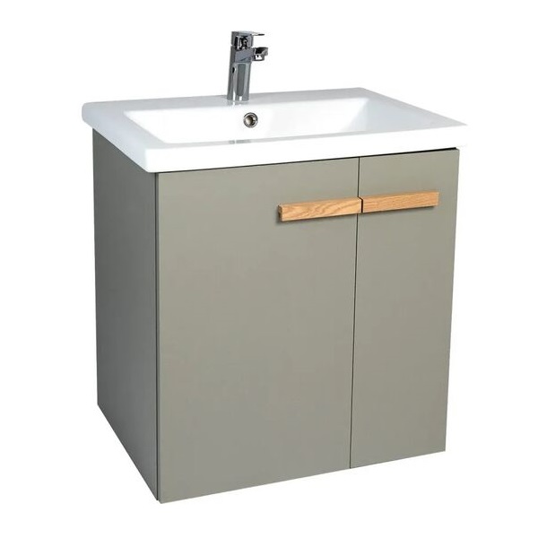 VIANT МЮНХЕН 60 /хаки/ подвестная тумба-умывальник CERSANIT COMO, 2 ящика