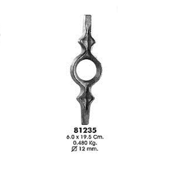 Поковка для стоек 81235 (6,0х19,5см,d-12мм, 0,480кг)