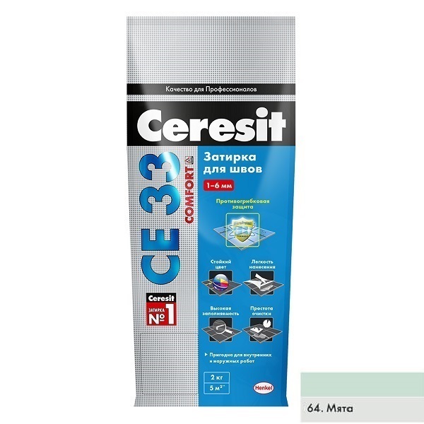 Затирка Ceresit CE-33 мята 2кг