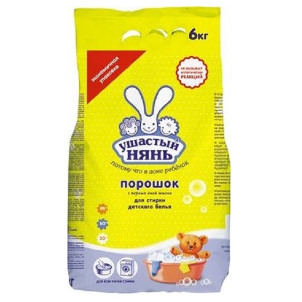 Порошок стиральный УШАСТЫЙ НЯНЬ  6 кг для детского белья