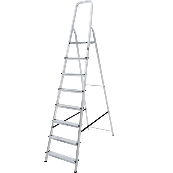 НОВАЯ ВЫСОТА 1110108 Стремянка алюминиевая 8 ступеней, 244 см, 6 кг