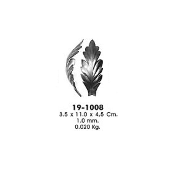 Штампованный элемент 19-1008 (3,5х11,0х4,5см, 1,0мм, 0,020кг)