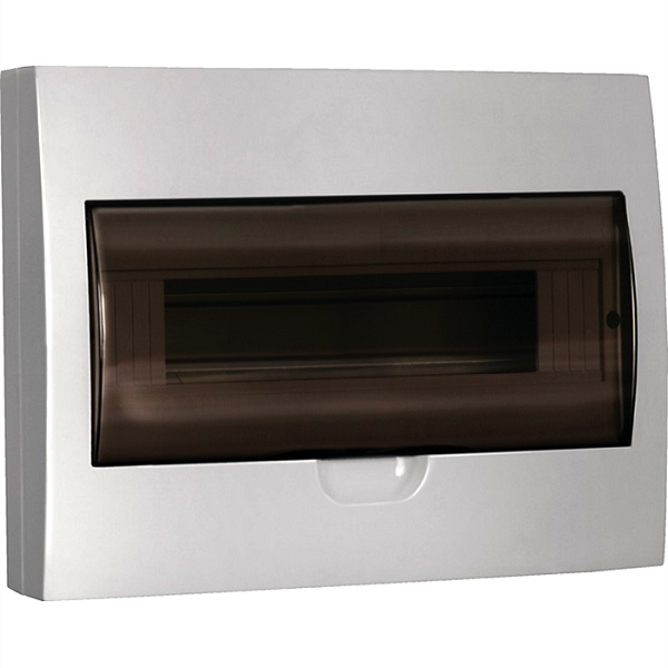 Бокс пластиковый IEK  для автомата накладной на 18 модулей, белый, прозрачная дверца