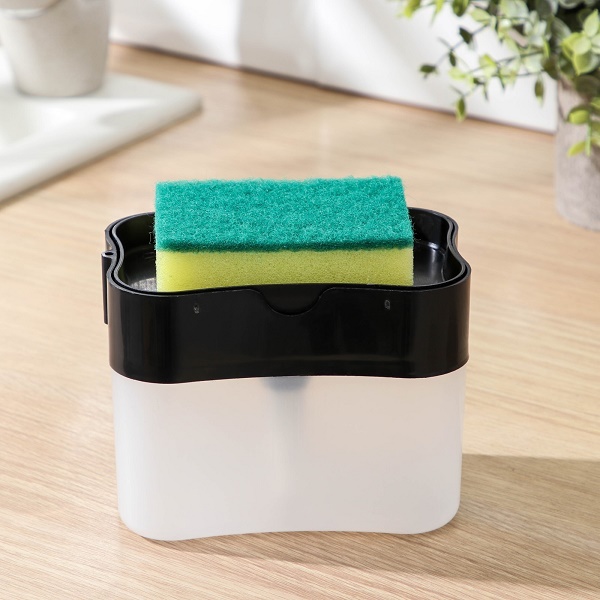Дозатор для моющего средства с губкой, пластик