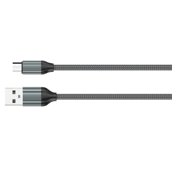 Кабель USB-A на micro USB, LDNIO LS432, 2,4А, нейлоновая оплетка, серый, 2м