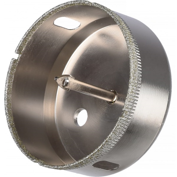 Коронка алмазная по стеклу и керамике VERTEXTOOLS с центрирующим сверлом, d60мм