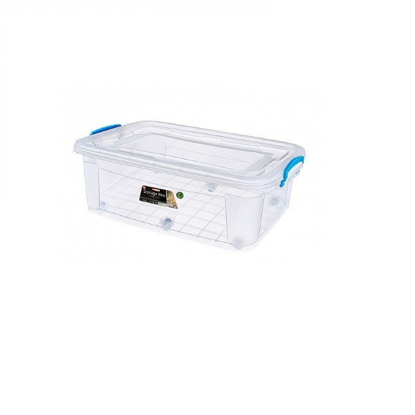 Контейнер универсальный для хранения с защелками на колесах 30л StorageBox ELFPLAST