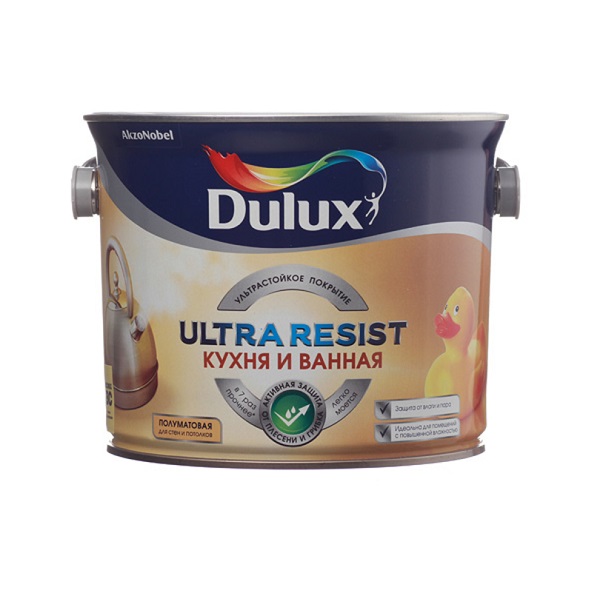 Краска Dulux Ultra Resist Кухня и ванная матовая, ВС 4,5л