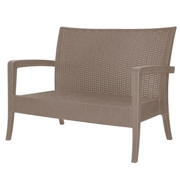 Диван пластиковый ELLASTIK-PLAST Rattan Ola dom 1280/770/890мм, серый