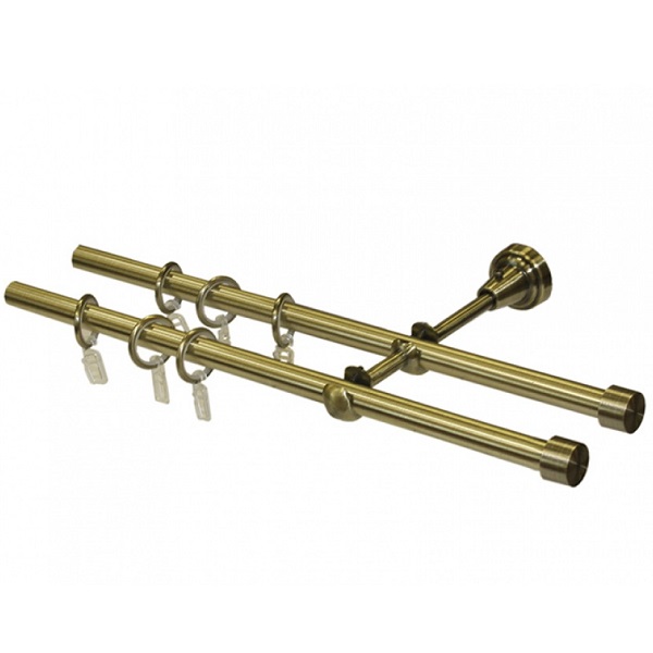 Карниз кованый LEGRAND 1,6 м, d16 мм, 2-х рядный, антик золото