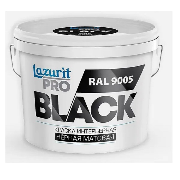 Краска LAZURIT PRO ЧЁРНАЯ для наружных и внутренних работ,  4,5л
