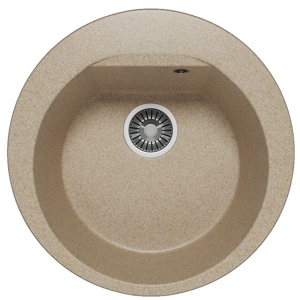 Мойка композитная врезная круглая TOLERO GELCOAT Ronda-520 520х420мм, песочный