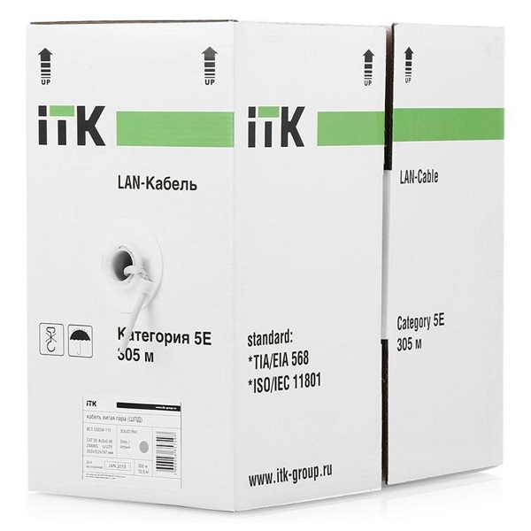 Кабель связи витая пара UTP 5Е 4х2х0,52 ITK