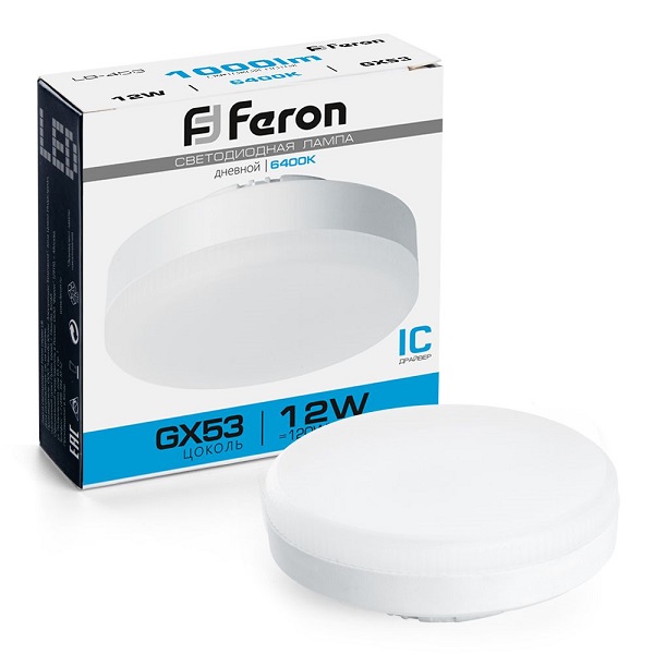 Лампа светодиодная Feron GX53 12Вт 6400K LB-453