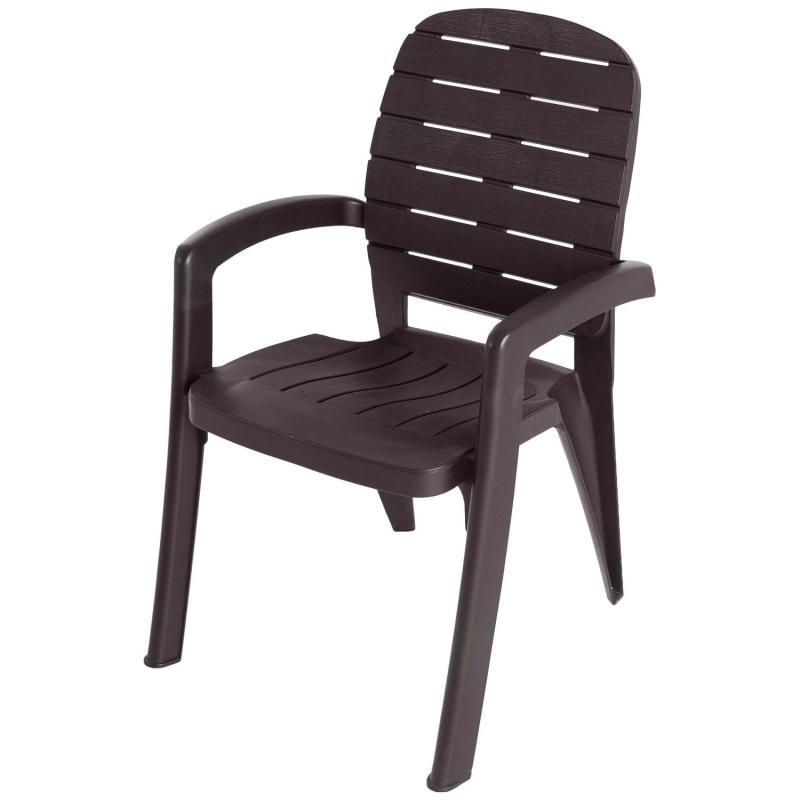 Кресло пластиковое ELLASTIK-PLAST Прованс 580x60x915мм, шоколадный
