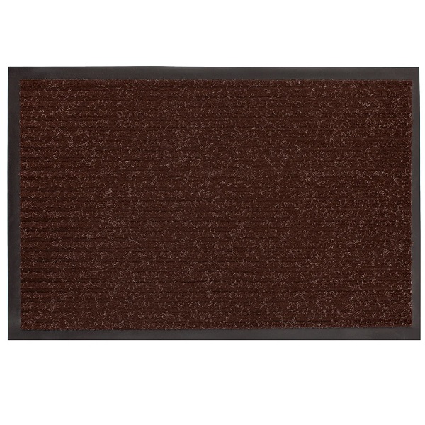 Коврик влаговпитывающий ворсовый на резиновой основе с окантовкой FLOOR MAT 60х90см, коричневый
