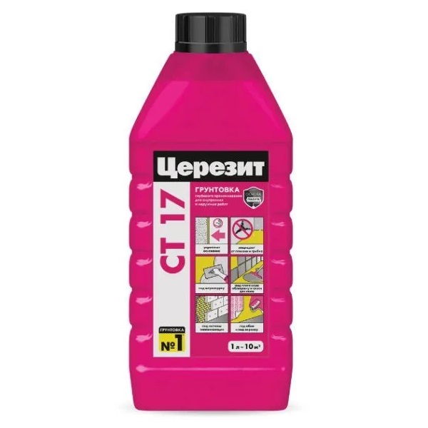 Грунтовка ЦЕРЕЗИТ CT-17 глубокого проникновения,  1л