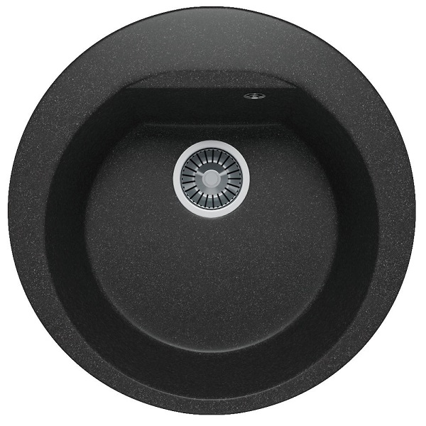 Мойка композитная врезная круглая TOLERO GELCOAT Ronda-520 520х420мм, черный