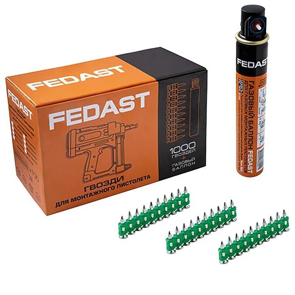 Гвозди усиленные для монтажного пистолета FEDAST 3х25мм 1000шт.
