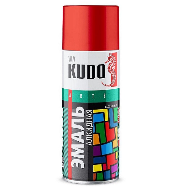 Эмаль аэрозольная KUDO Arte RAL-3002 темно-красная, 520 мл