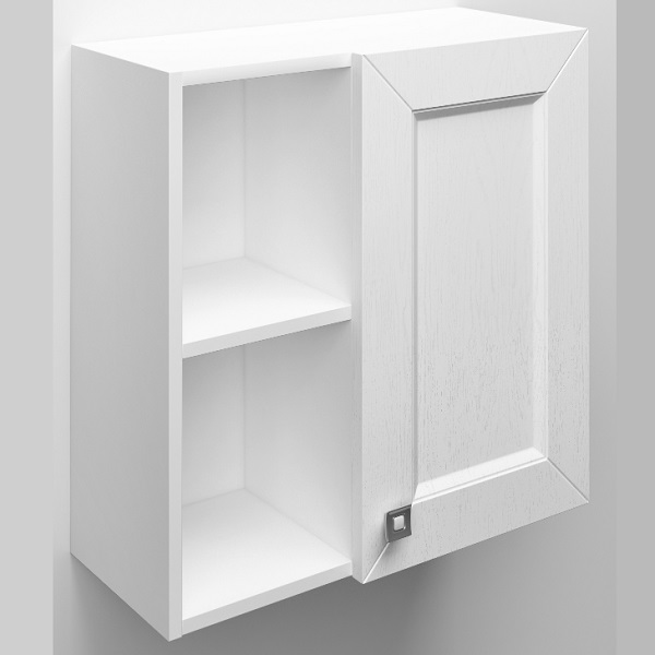 SANTREK Home ГРАНД 50 /белый ясень софт/ подвесной шкаф с нишей сбоку и дверью 