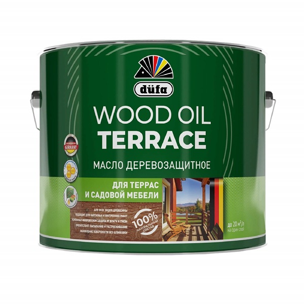 Масло деревозащитное Düfa WOOD OIL TERRACE для террас и садовой мебели, бесцветное, 0.8л