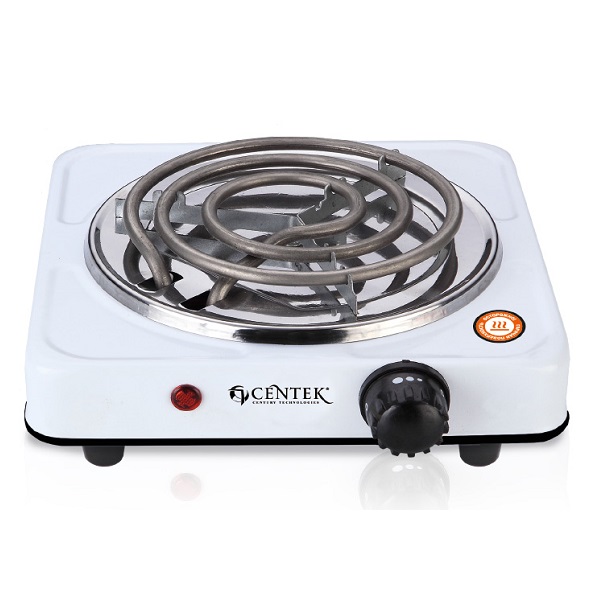 Плита электрическая 1 конфорка CENTEK CT-1508 1000Вт 140мм, стальной тэн, белая