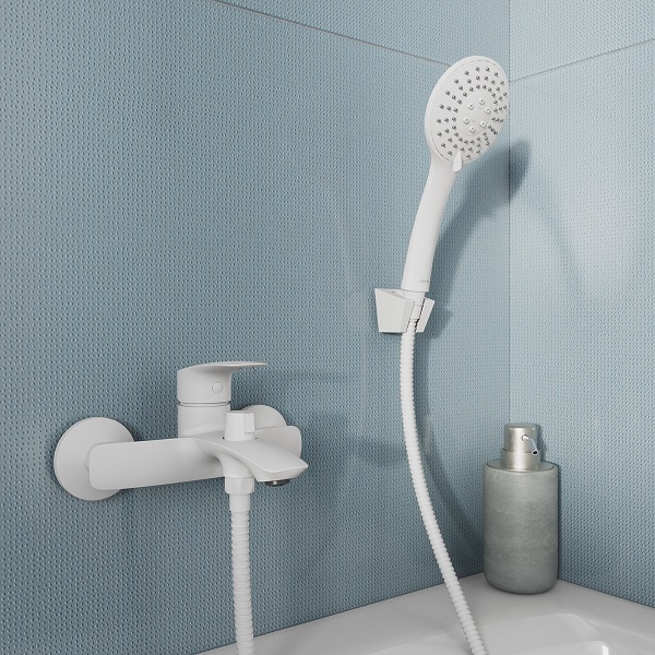 Смеситель для ванны MILARDO Rora RORWT00M02, короткий излив, матовый белый