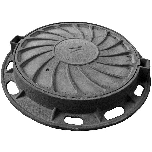 Люк чугунный тяжелый тип "Т" ГОСТ 3634-89 К - бытовая и производственная канализация (2 ушка)