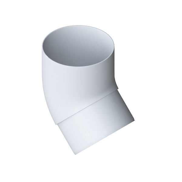 Колено трубы 45° ПВХ белый