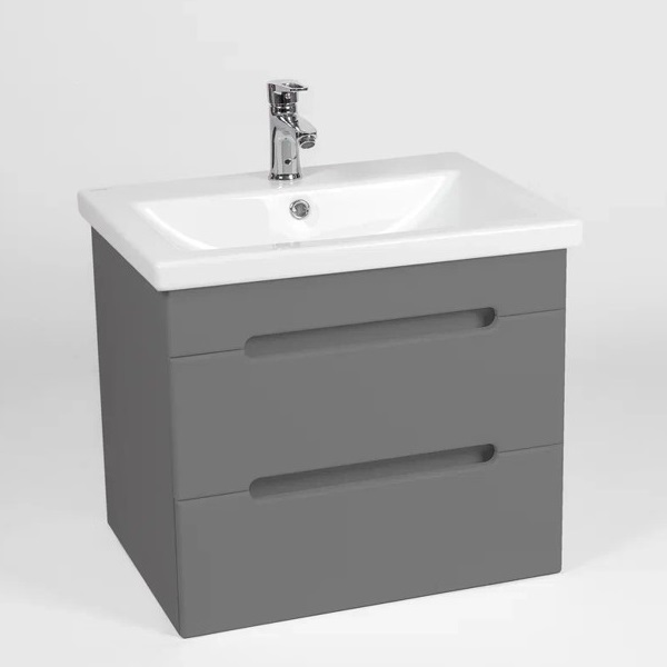 VIANT МАРСЕЛЬ 60 /графит/ подвестная тумба-умывальник CERSANIT COMO, 2 ящика