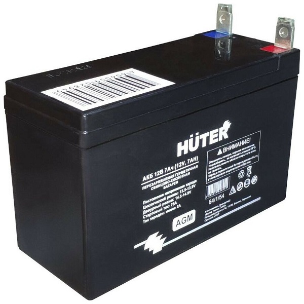 Аккумуляторная батарея HUTER, 12В, 7Ач