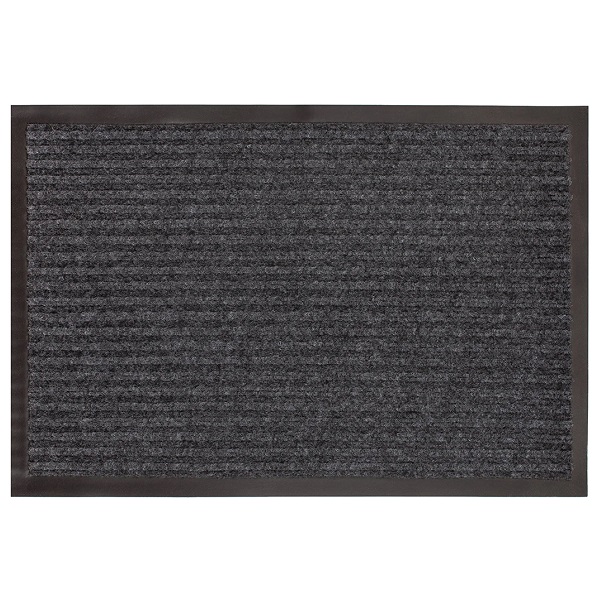 Коврик влаговпитывающий ворсовый на резиновой основе с окантовкой FLOOR MAT 80х120см, серый