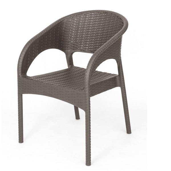 Кресло пластиковое ELLASTIK-PLAST Rattan Ola dom 580x620x805мм, серый