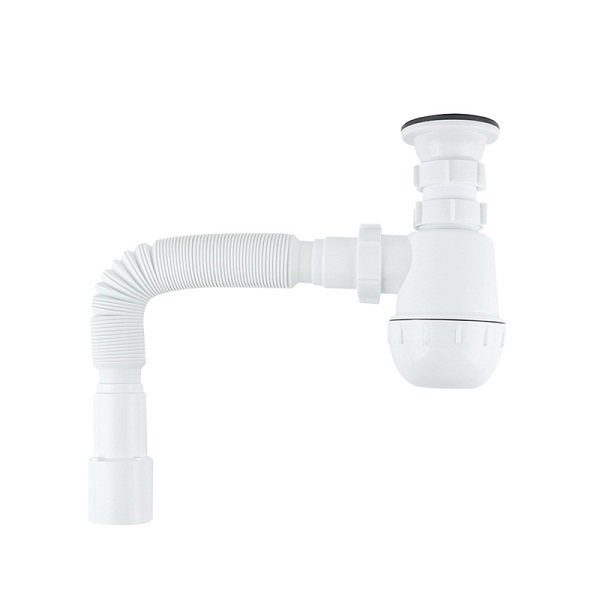 Сифон для мойки IDDIS 1 1/2"х40/50 мм с выпуском, гофротрубой