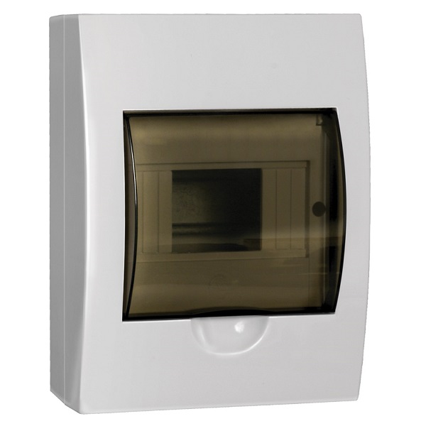 Бокс пластиковый IEK  для автомата накладной на  6 модулей, прозрачная дверца