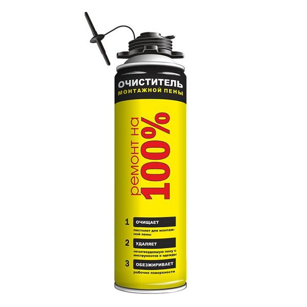 Очиститель монтажной пены РЕМОНТ НА 100% Cleaner, 500 мл